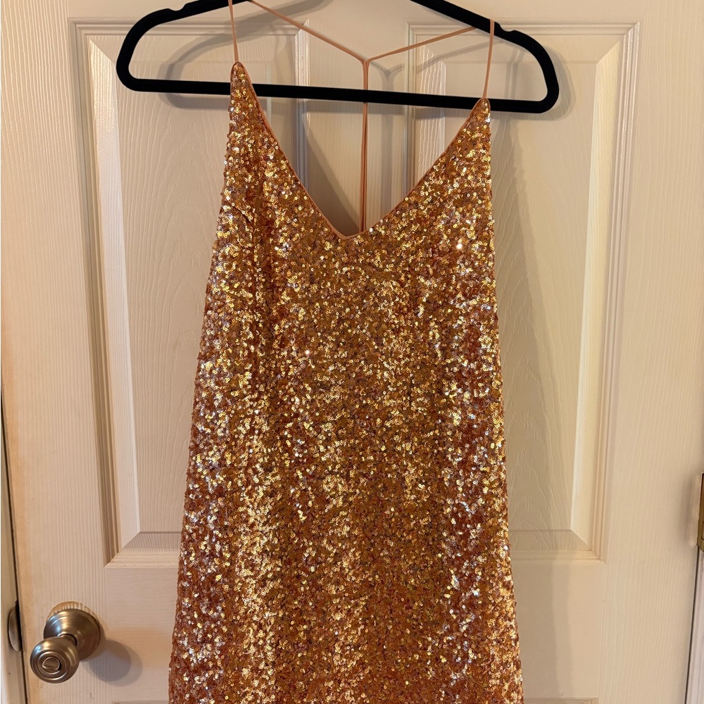 Gold Sequin mini Dress